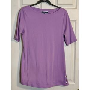 🩵🩵Karen Scott Women's Short Sleeved Tee, Purple Boatneck, Medium🩵🩵